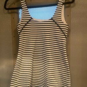 lululemon athletica Black and White Striped Tank Top